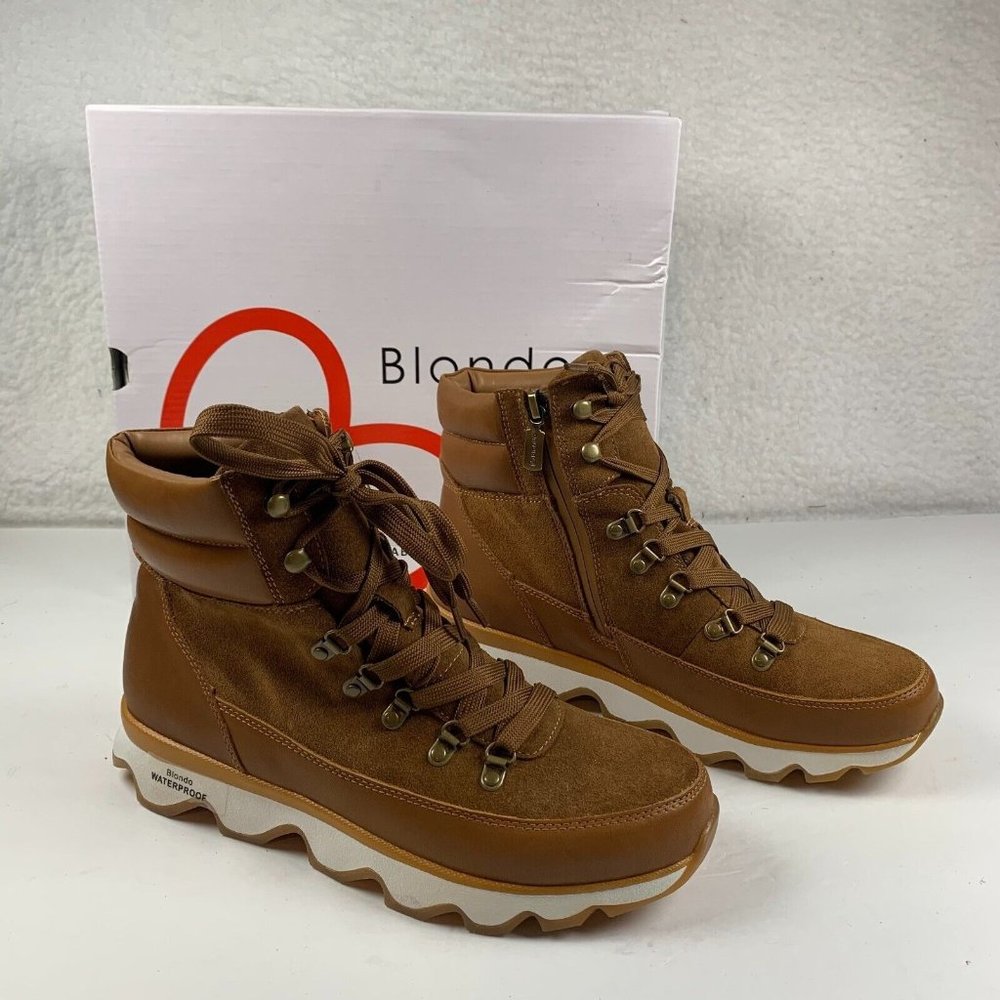 Blondo Shaker Women's Waterproof Winter Boots Camel Suede US Size 9‎ M NIB S0407